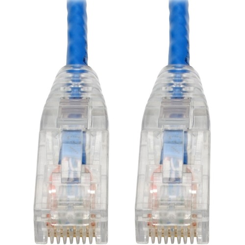 Tripp Lite Cat6 Gigabit Snagless Molded Slim UTP Patch Cable (RJ45 M/M), Blue, 6 in. - 6" Category 6 Network Cable for Network Device, Computer, Network Adapter, Router, Server, Modem, Hub, Switch, Printer, Photocopier - First End: 1 x RJ-45 Network - Mal