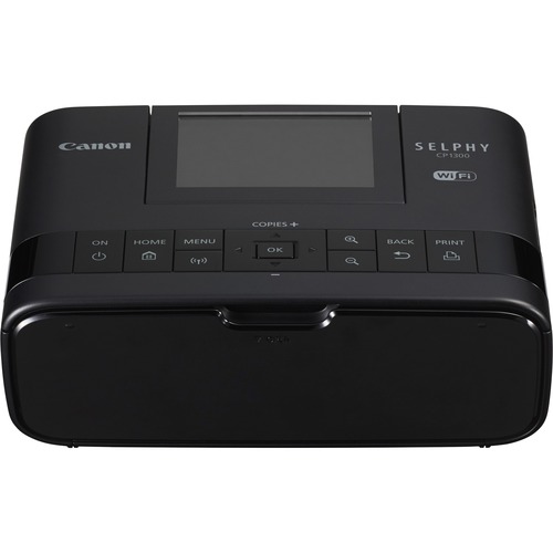 Canon SELPHY CP1300 Dye Sublimation Printer - Color - Photo Print - Portable - 3.2" Display - Black - 47 Second Photo - 300 x 300 dpi - Wireless LAN - Memory Card Slot - USB - PictBridge - Apple Dock Interface