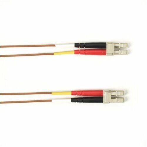 Black Box Fiber Optic Duplex Patch Network Cable - 9.80 ft Fiber Optic Network Cable for Network Device - First End: 2 x LC Network - Male - Second End: 2 x LC Network - Male - 10 Gbit/s - Patch Cable - OFNP - 50/125 µm - Brown - TAA Compliant