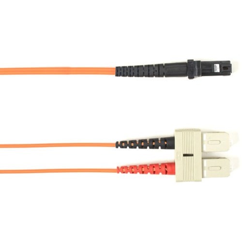 Black Box Fiber Optic Duplex Patch Network Cable - 3.20 ft Fiber Optic Network Cable for Network Device - First End: 2 x SC Network - Male - Second End: 1 x MT-RJ Network - Male - 1 Gbit/s - Patch Cable - OFNR - 62.5/125 µm - Orange - TAA Compliant