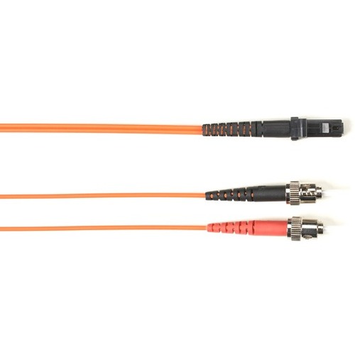 Black Box Fiber Optic Duplex Patch Network Cable - 6.50 ft Fiber Optic Network Cable for Network Device - First End: 2 x ST Network - Male - Second End: 1 x MT-RJ Network - Male - 1 Gbit/s - Patch Cable - OFNR - 62.5/125 µm - Orange - TAA Compliant