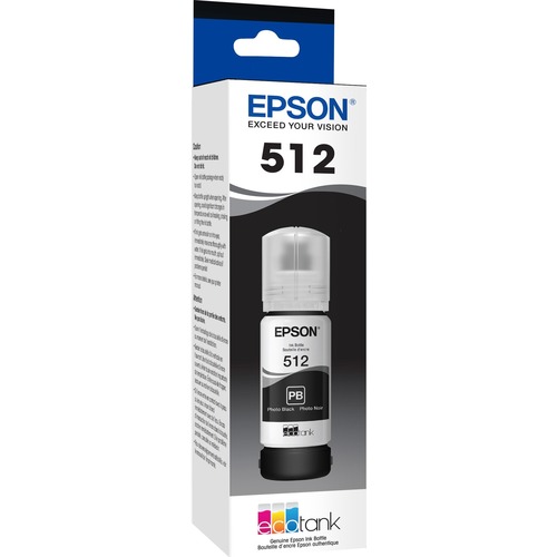 Epson T512, Photo Black Ink Bottle - Inkjet - Photo Black - 6500 Pages - 1