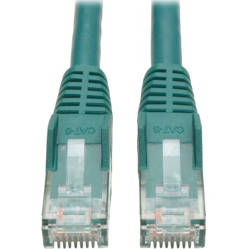 Tripp Lite Cat6 GbE Gigabit Ethernet Snagless Molded Patch Cable UTP Green RJ45 M/M 6in 6" - Category 6 for Network Device, Network Adapter, Router, Server, Modem, Hub, Switch - 128 MB/s - Patch Cable - 5.91" - 1 x RJ-45 Male Network - 1 x RJ-45 Male Netw