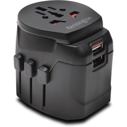 Kensington International Travel Adapter - Grounded (3-Prong) with Dual USB Ports - 120 V AC, 230 V AC - Power Adapters - KMW38238