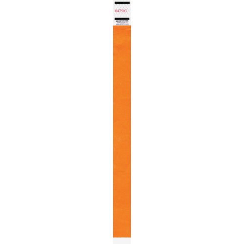 Advantus Neon Tyvek Wristbands - 500 / Pack - Neon Orange - Tyvek