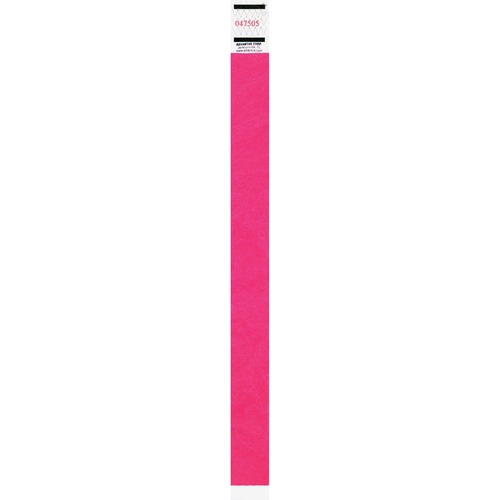 Advantus Neon Tyvek Wristbands - 500 / Pack - Neon Pink - Tyvek