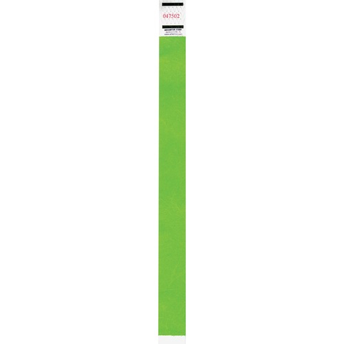 Advantus Neon Tyvek Wristbands - 500 / Pack - Neon Green - Tyvek