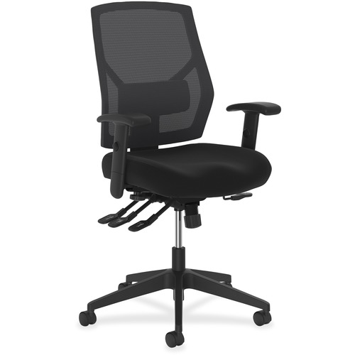 HON Crio High-Back Task Chair - Black Fabric Seat - Black Back - Mid Back - 5-star Base - Armrest - 1 Each