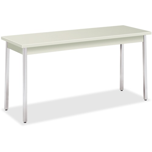 HON Utility Table, 60"W x 20"D - Natural Rectangle Top - Chrome Four Leg Base - 4 Legs x 60" Table Top Width x 20" Table Top Depth x 1.13" Table Top Thickness - 29" Height - Assembly Required - Melamine Top Material - 1 Each