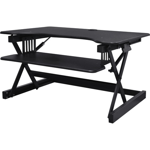 Lorell Adjustable Desk Riser Plus - 40 lb Load Capacity - 32" Width x 20.5" Depth - Desktop - Black - Ergonomic