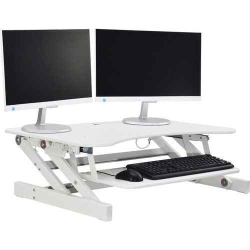 Lorell Adjustable Desk Riser Plus - 15.88 kg Load Capacity - 32" (812.80 mm) Width x 20.50" (520.70 mm) Depth - Desktop - White