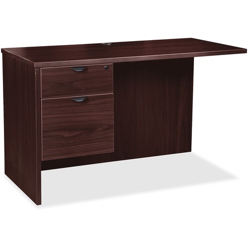 Lorell Prominence 2.0 Espresso Laminate Box/File Left Return - 2-Drawer - 29" Height x 42" Width x 24" Depth, x 1" Thickness Top - 2 x File, Box Drawer(s) - Single Pedestal on Left Side - Band Edge - Material: Particleboard - Finish: Espresso Laminate, Th