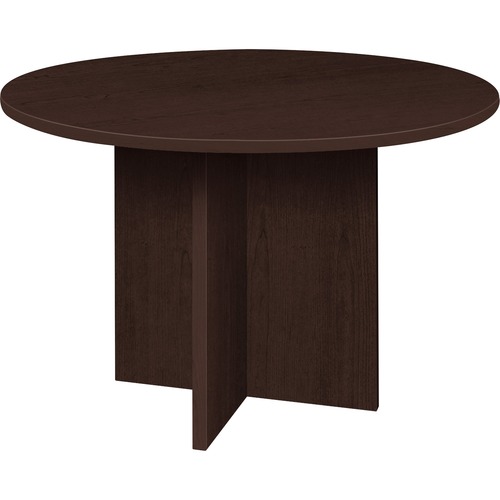 Lorell Prominence 2.0 Round Laminate Conference Table - 29" x 42" , 1" Top, 0.1" Edge - Material: Thermofused Melamine (TFM), Particleboard - Impact Resistant
