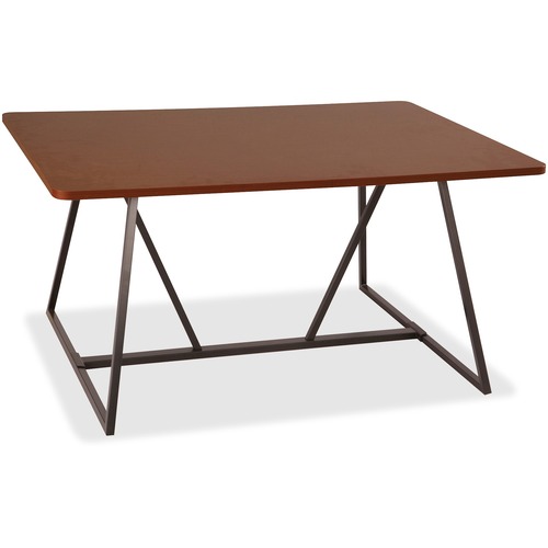 Safco Oasis Sitting-Height Teaming Table - High Pressure Laminate (HPL), Cherry Top - 60" Table Top Width x 48" Table Top Depth - 29.50" Height - Meeting - Assembly Required - 1 Each