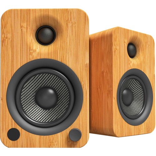 Kanto YU4BAMBOO Bluetooth Speaker System - 70 W RMS - Bamboo - Bookshelf - 60 Hz to 20 kHz - USB