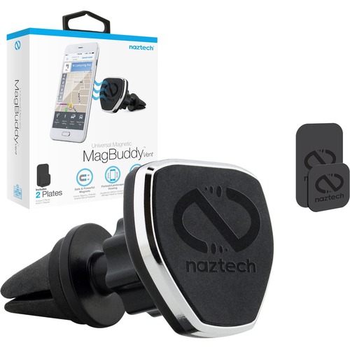 Hypercel MagBuddy Vehicle Mount for Smartphone, iPhone, Phablet, MP3 Player, Radio, Tablet, iPad, iPad Air, iPad mini - Black - Black