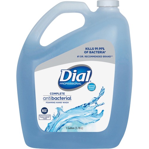 Dial Professional Foaming Hand Wash - Spring Water ScentFor - 1 gal (3.8 L) - Kill Germs - Hand - Blue - 1 Each