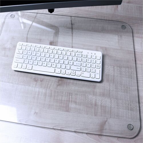 Glaciermat® Glass Desk Pad - 20" x 36" - Clear Rectangular Glass Desk Pad - 36" L x 20" W x 0.2" D