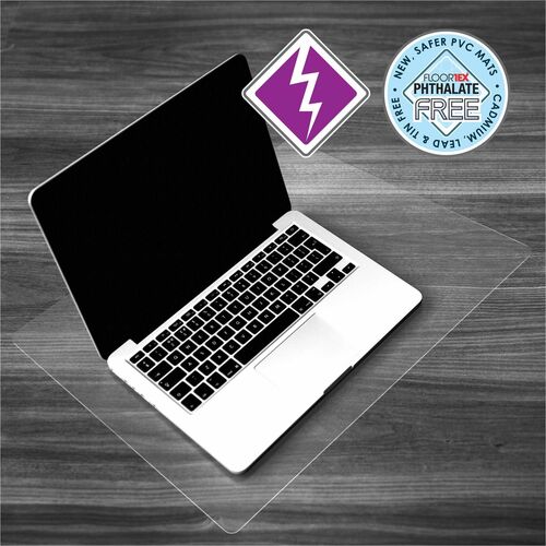 Desktex® Anti-Static Desk Pad - 19" x 24" - Clear vinyl desk mat with an anti-static additive to protect your computer equipment from damage by attracting harmful dust away from your laptop by dissipating static electricity