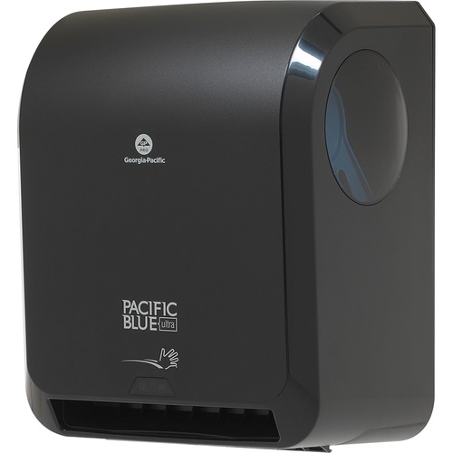 Pacific Blue Ultra Automated High-Capacity Paper Towel Dispenser - 16" Height x 12.9" Width x 8.9" Depth - Black - Automatic, Durable, Heavy Duty - 1 Each