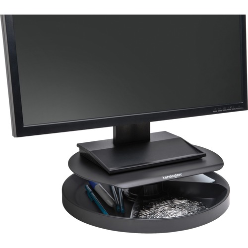 Kensington SmartFit Spin2 Monitor Stand - 40 lb Load Capacity - Flat Panel Display Type Supported - 3.10" Height x 12.60" Width x 12.60" Depth - Desktop - Black - Ergonomic