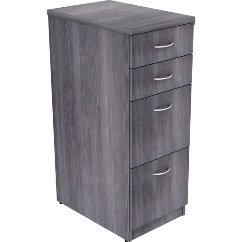 Lorell Relevance Series Charcoal Laminate Office Furniture Storage Cabinet - 4-Drawer - 15.5" x 23.6" x 40.4" - 4 x File, Box Drawer(s) - Finish: Charcoal, Laminate