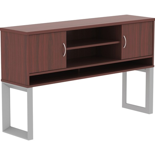 Lorell Relevance Series Freestanding Hutch - 59" x 15"36" - 3 Shelve(s) - Finish: Mahogany, Laminate