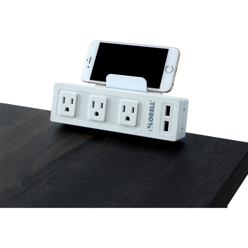 Lorell Desktop AC Power Center - 3 x AC Power, 2 x USB - Desk Mountable - White