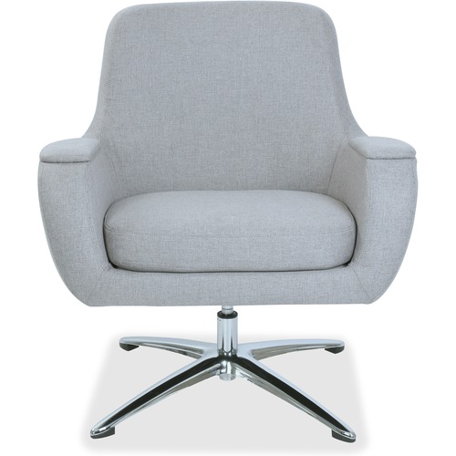Lorell Nirvana Lounge Chair - Gray Seat Color - Fabric Seat Material - Gray Back Color - Fabric Back Material - High Back - Pedestal Base - Armrest - 1 Each