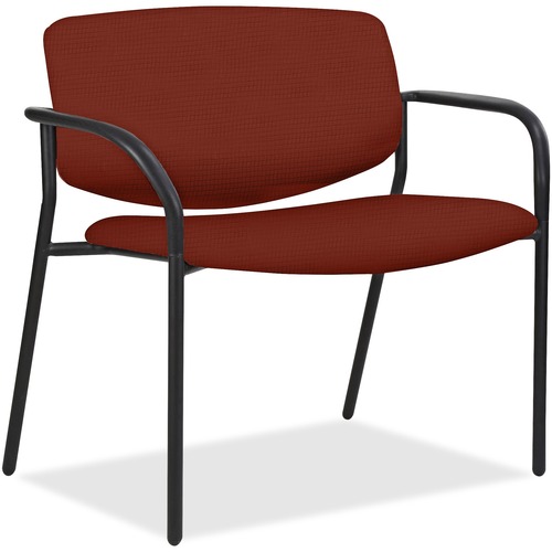 Lorell Bariatric Guest Chairs with Fabric Seat & Back - Orange Seat Color - Steel, Crepe Fabric Seat Material - Orange Back Color - Steel Back Material - Powder Coated, Black Frame Color - Tubular Steel Frame Material - Four-legged Base - Armrest - 1 Each