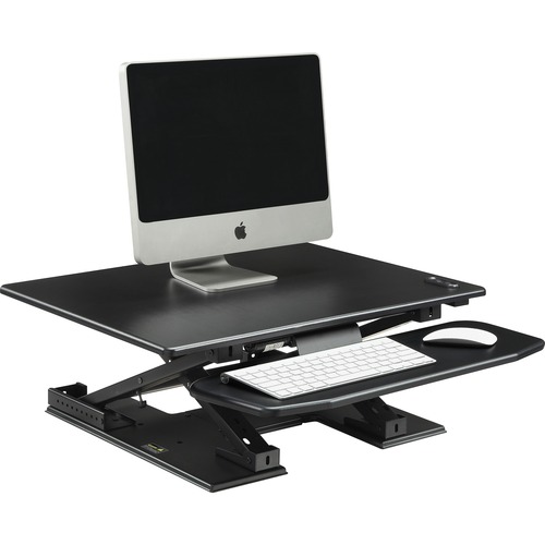 Lorell Sit-to-Stand Electric Desk Riser - Up to 33" Screen Support - Flat Panel Display Type Supported - 17.13" (434.98 mm) Height x 28.75" (730.25 mm) Width x 35.75" (908.05 mm) Depth - Desktop - Aluminum - Black
