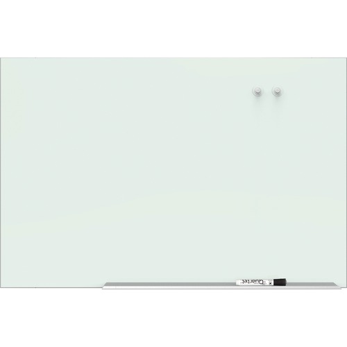 Quartet Element Framed Magnetic Glass Dry-Erase Board - 85" (7.1 ft) Width x 48" (4 ft) Height - White Tempered Glass Surface - Aluminum Frame - Rectangle - Magnetic - Assembly Required - 1 Each