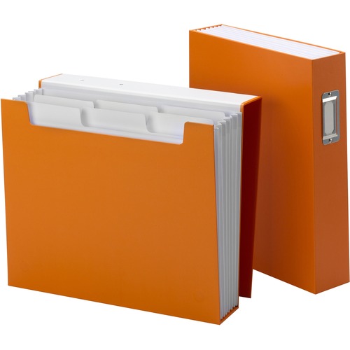 Smead Letter Organizer Folder - 8 1/2" x 11" - 6 Pocket(s) - Orange - 1 Each - Expanding Files - SMD70868