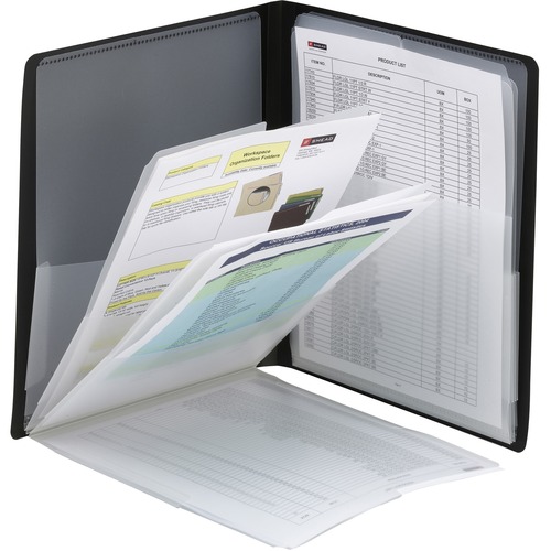 Smead Organized Up Letter Organizer Folder - 8 1/2" x 11" - 50 Sheet Capacity - 8 Pocket(s) - Black - 1 Each