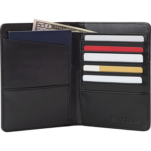 Samsonite RFID Passport Wallet - 8" x 5.5" x 3" x - 1 Each - Black