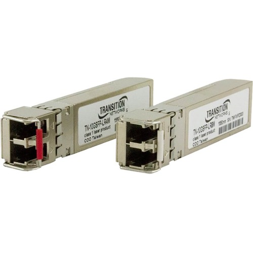 Transition Networks SFP+ Module - For Data Networking, Optical Network - 1 x LC Duplex 10GBase-LR Network - Optical Fiber - Single-mode - 10 Gigabit Ethernet - 10GBase-LR