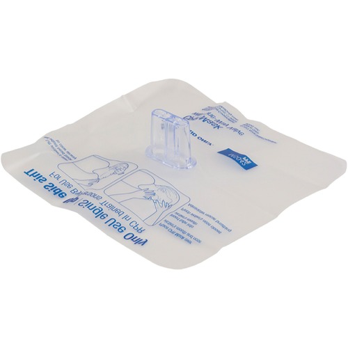 First Aid Only Disposable Barrier CPR Mask - Flying Particle Protection - Polyvinyl Chloride (PVC) - Clear - 1 Each