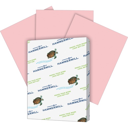 Hammermill Colors Recycled Copy Paper - Letter - 8 1/2" x 11" - 20 lb Basis Weight - Pink - 5000 / Carton - FSC - Jam-free, Archival-safe, Acid-free