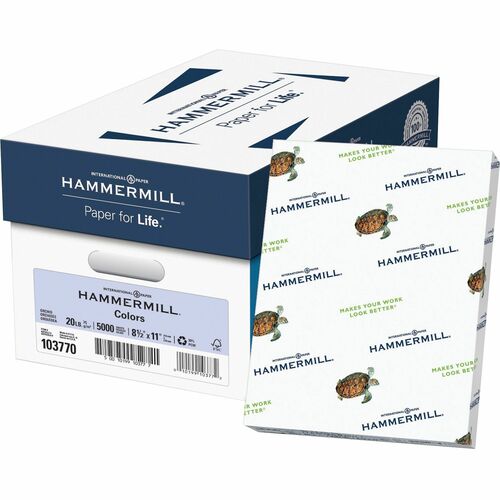 Hammermill Colors Recycled Copy Paper - Letter - 8 1/2" x 11" - 20 lb Basis Weight - Orchid - 5000 / Carton - FSC - Jam-free, Archival-safe, Acid-free