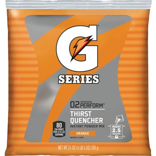 Gatorade Orange Thirst Quencher Powder Mix - Powder - 1.31 lb - 2.50 gal Maximum Yield - Pouch - 32 / Carton