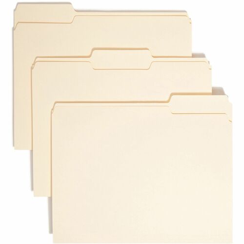 Smead 1/3 Tab Cut Letter Recycled Top Tab File Folder - 8 1/2" x 11" - 3/4" Expansion - Top Tab Location - Assorted Position Tab Position - Manila - 10% Recycled - 5 / Carton