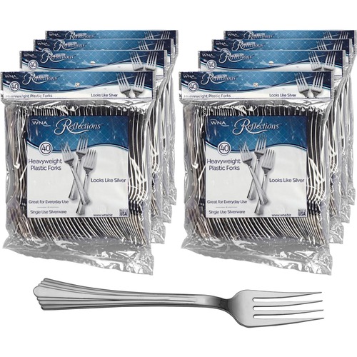 Reflections Classic Silver-look Fork - 40 / Pack - 320/Carton - Fork - Disposable - Silver