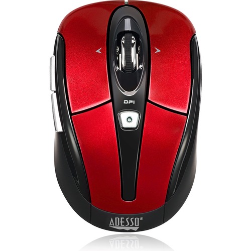 Adesso iMouse S60R - 2.4 GHz Wireless Programmable Nano Mouse - Optical - Wireless - Radio Frequency - 2.40 GHz - Red - USB - 1600 dpi - Scroll Wheel - 6 Button(s) - Symmetrical