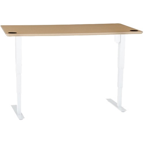 60IN MELAMINE BEECH VENEER TABLETOP WITH STEEL FRAME WHITE