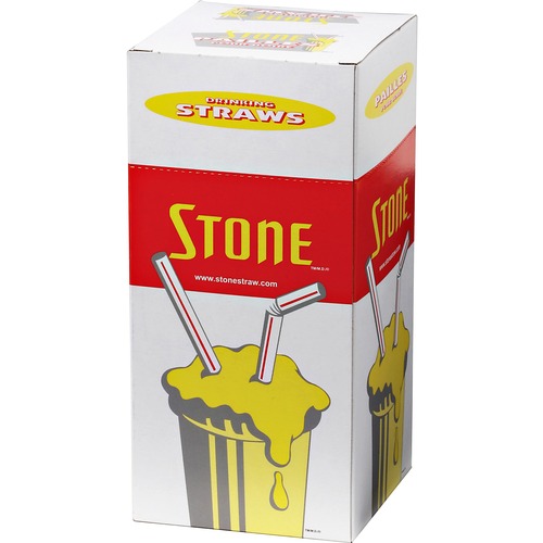 Bunzl Stone 8" Regular Straws - 8" Length - Plastic - 500 / Box