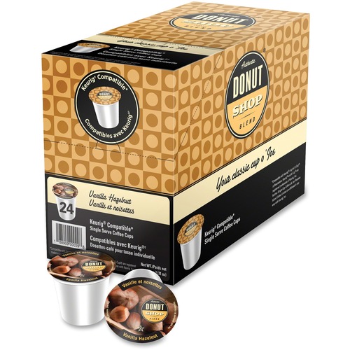 Authentic Donut Shop Vanilla Hazelnut Coffee - Vanilla Hazelnut, Arabica - Medium - 24 / Box