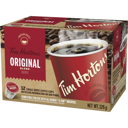 TIM HORTONS Original Blend Coffee Pod - Compatible with Keurig Brewer - Arabica - Medium - 4.4 oz - 12 / Box