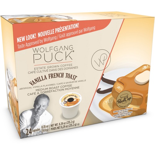 Wolfgang Puck Vanilla French Toast Coffee OneCup - Vanilla, French Toast, Cinnamon, Spice, Classic - Medium - 24 / Box
