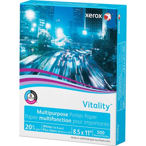 Xerox High-Speed Copy Paper - 92 Brightness - Letter - 8 1/2" x 11" - 20 lb Basis Weight - Smooth - 10 / Box - Copy & Multi-use White Paper - XER3R02047