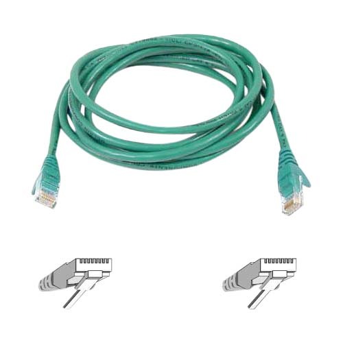 Belkin 3' Cat6 Snagless Patch Cable Green - 3 ft Category 6 Network Cable for Network Device - First End: 1 x RJ-45 Network - Male - Second End: 1 x RJ-45 Network - Male - Patch Cable - Gold Plated Contact - 24 AWG - Green - 1